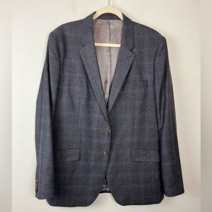Circle Of Gentlemen Plaid Wool Sebastian Single Breasted Blazer EU 56/US 46